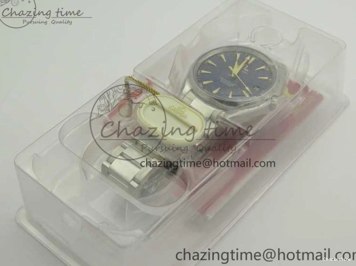 0202 Aqua Terra 150M SS VSF 1:1 Best Edition Blue Wave Textured Dial YG Hand on SS Bracelet A8500 Super Clone Sporty 8026